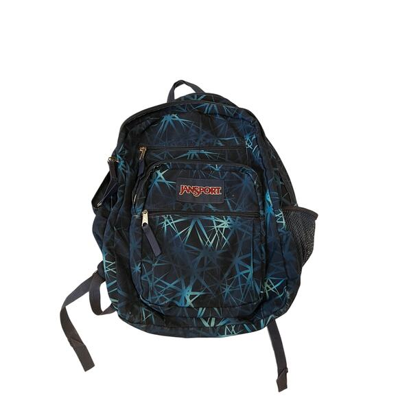 JanSport Blue Pattern 3 Section Backpack - Picture 1 of 5